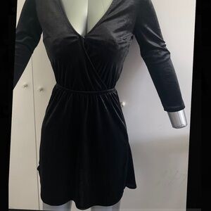 Black Half Sleeve Dress Size 0 Short / Knee Length H&M Dress